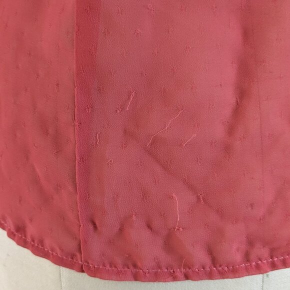 Vintage 1950s Chiffon Coral Blouse with Lace Collar Size XS / S - Picture 8 of 10